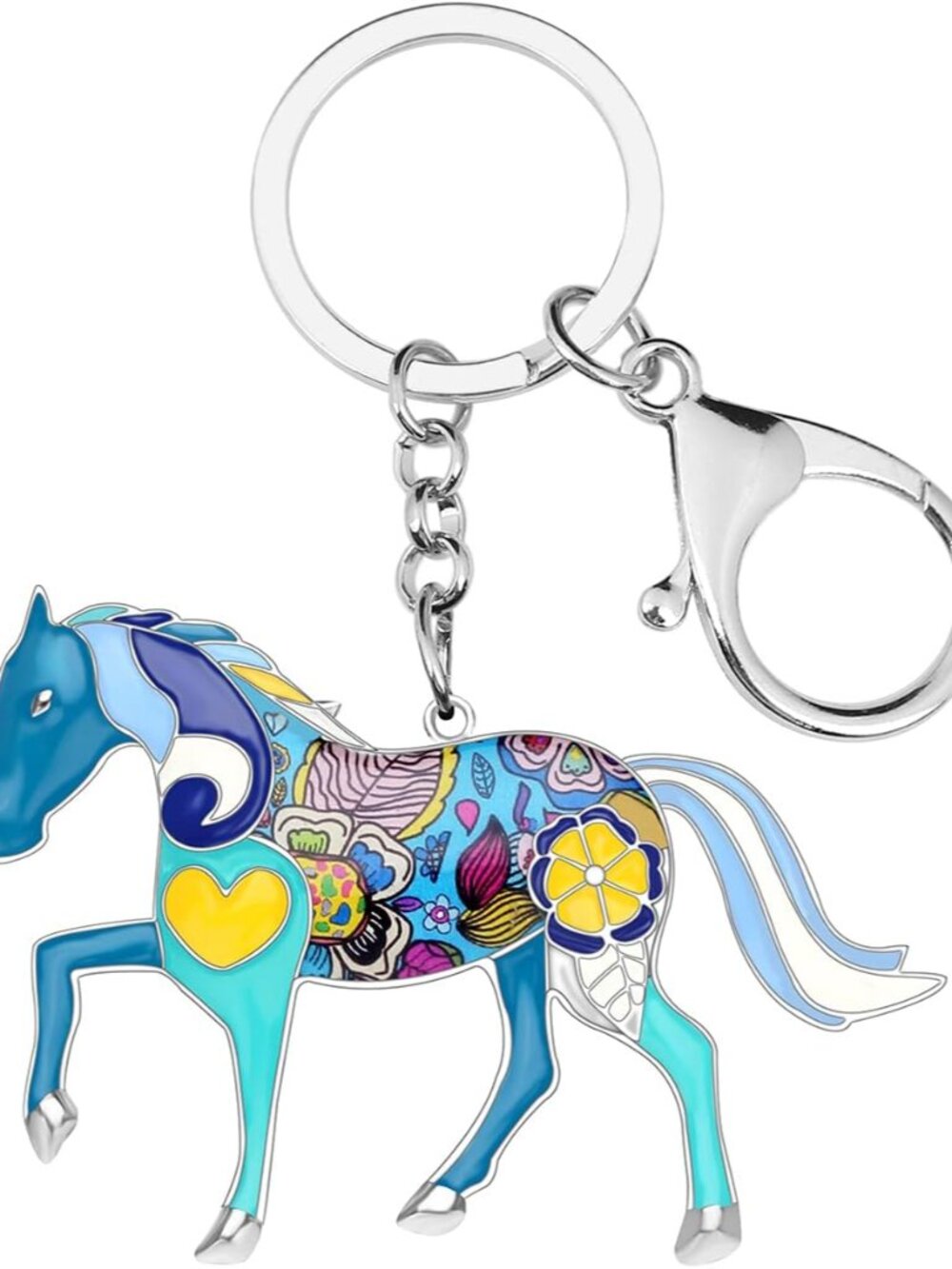 Enamel Metal Horse Key chains For Women Girls Gifts Car Purse Animal Pendant Cha